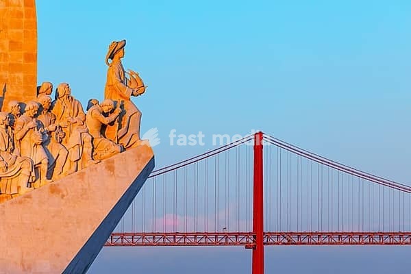 Monument to the Discoveries (Padrao dos Descobrimentos) at sunset, Belem, Lisbon, Portugal