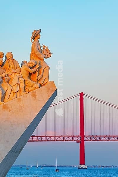 Monument to the Discoveries (Padrao dos Descobrimentos) at sunset, Belem, Lisbon, Portugal