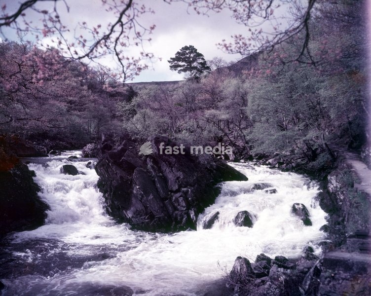 Falls of Leny, Trossachs, Scotland, c1955