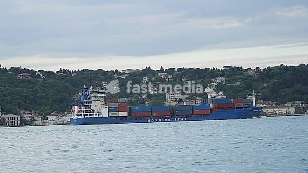 Large commercial cargo ships transit through the Bosphorus on their way to the Strait of Hormuz. Closure of the Strait of Hormuz. Targeting cargo ships in the Strait of Hormuz. Turkey, 08 July 2026, Istanbul, Turkey