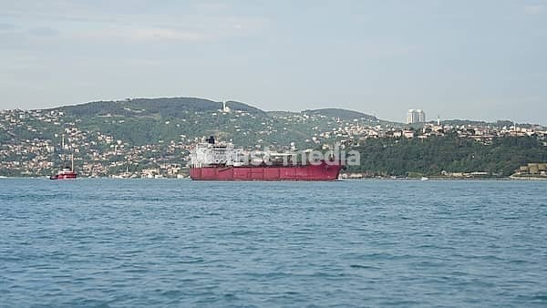 Large commercial cargo ships transit through the Bosphorus on their way to the Strait of Hormuz. Closure of the Strait of Hormuz. Targeting cargo ships in the Strait of Hormuz. Turkey, 08 July 2026, Istanbul, Turkey