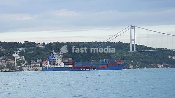 Large commercial cargo ships transit through the Bosphorus on their way to the Strait of Hormuz. Closure of the Strait of Hormuz. Targeting cargo ships in the Strait of Hormuz. Turkey, 08 July 2026, Istanbul, Turkey