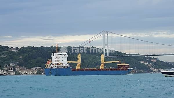Large commercial cargo ships transit through the Bosphorus on their way to the Strait of Hormuz. Closure of the Strait of Hormuz. Targeting cargo ships in the Strait of Hormuz. Turkey, 08 July 2026, Istanbul, Turkey