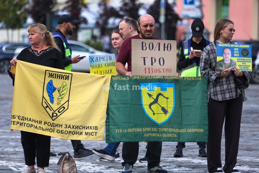 Activists stand on a zebra crossing during the “Don’t Stay Silent! Captivity Kills!” rally in Kharkiv, Ukraine, July 12, 2026. In the northeastern Ukrainian city, families of Ukrainian prisoners of war and missing military personnel took part in the weekly rally to support their relatives and…