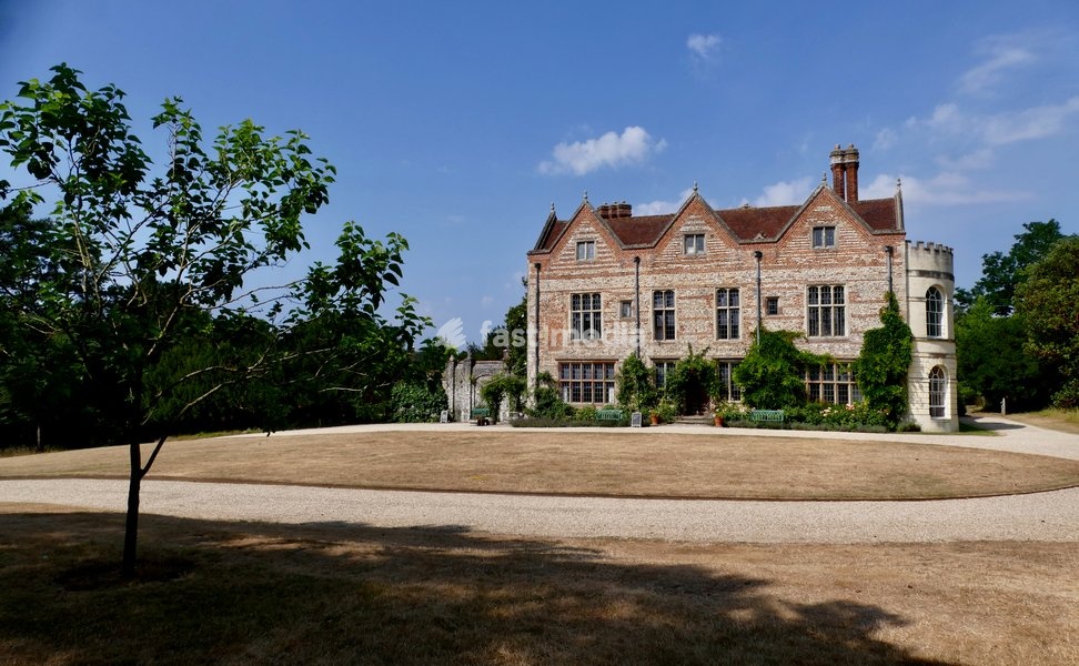 Parched lawns at Greys Court after the weeks of hot weather