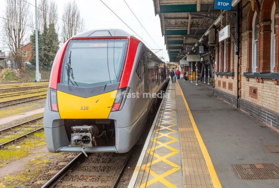 British Rail Class 755 bi-mode multiple unit Stadler FLIRT train operated by Greater Anglia, Ipswich railway station, Suffolk, England, UK