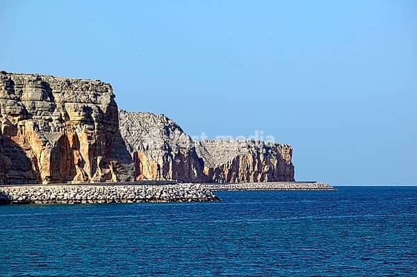 Landscape by the sea, Musandam, Strait of Hormuz, al-Khasab, Governorate, Sultanate of Oman