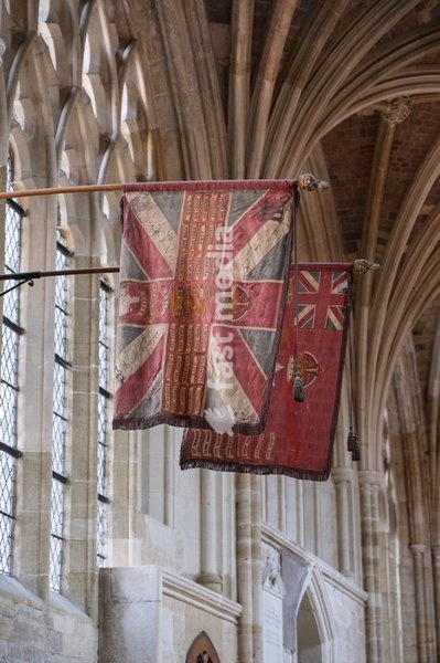 Exeter cathedral. Completed around the year 1400. Exeter Cathedral, properly known as the Cathedral Church of Saint Peter in Exeter, is an Anglican cathedral, and the seat of the Bishop of Exeter, in the city of Exeter, Devon, in South West England. Exeter, Devon . United Kingdom. 22 July 2026