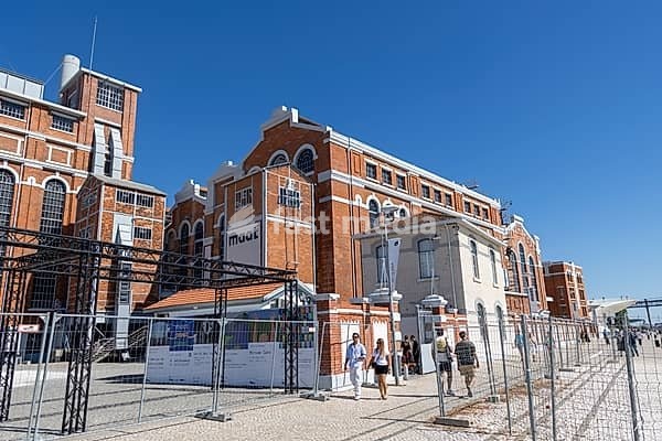 Former power station on the banks of the Tagus river in Lisbon now forms part of the MAAT, Museum of Art, Architecture and Technology, Lisbon, Portugal