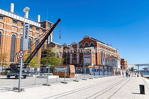Former power station on the banks of the Tagus river in Lisbon now forms part of the MAAT, Museum of Art, Architecture and Technology, Lisbon, Portugal