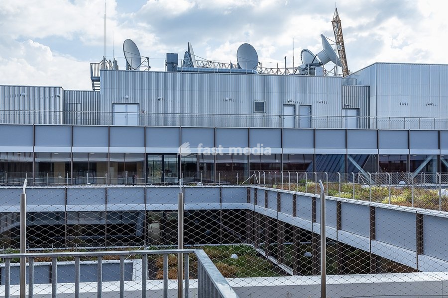 Media Square, the headquarters of French-speaking public radio television RTBF in Brussels, Wednesday 26 August 2026