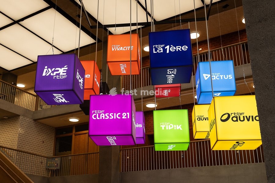Media Square, the headquarters of French-speaking public radio television RTBF in Brussels, Wednesday 26 August 2026