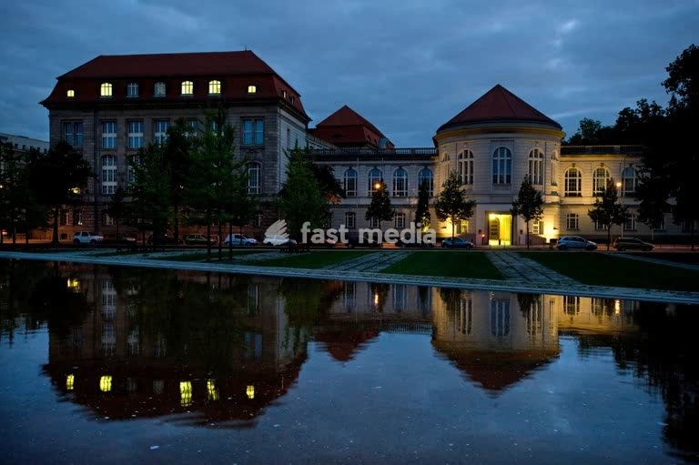 Berlin, Federal Ministry of Economics on Scharnhorststrasse. The building was originally part of the Kaiser Wilhelm Academy (a training centre for military doctors), built between 1905 and 1910 in the Neo-Baroque style to plans by the architectural firm Cremer & Wolffenstein. In the foreground is…