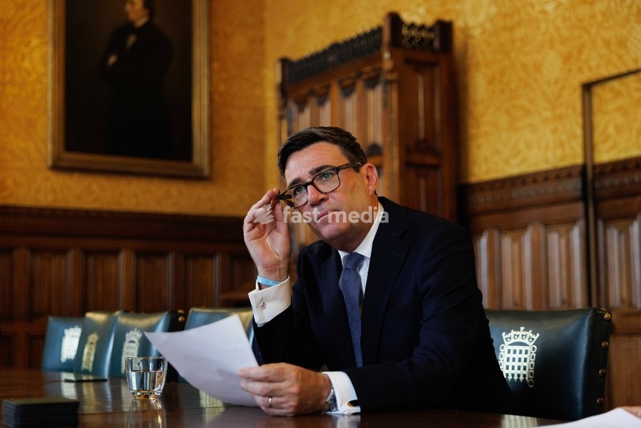 02/09/2026. London, United Kingdom. Prime Minister Andy Burnham prepares for his first PMQs in his Parliamentary Office