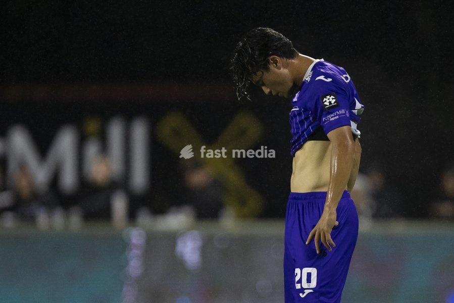 Patro Eisden's Rento Takaoka looks dejected after a soccer match between Patro Eisden Maasmechelen and KAS Eupen, Sunday 13 September 2026 in Maasmechelen, on day 5 of the 2026-2027 'Challenger Pro League' second highest division of the Belgian championship