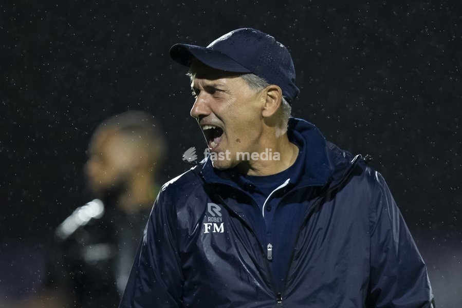 Eupen's head coach Felice Mazzu celebrates after a soccer match between Patro Eisden Maasmechelen and KAS Eupen, Sunday 13 September 2026 in Maasmechelen, on day 5 of the 2026-2027 'Challenger Pro League' second highest division of the Belgian championship