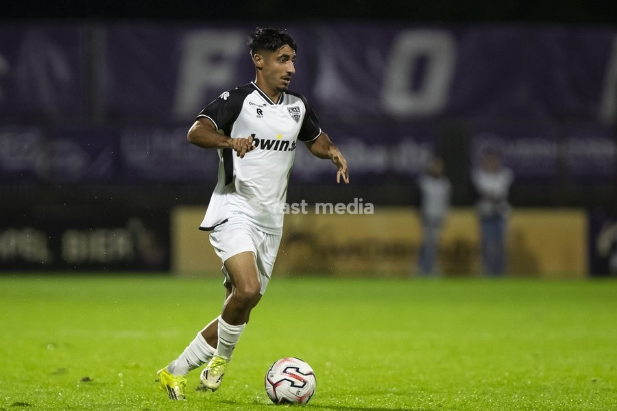 Eupen's Bertan Caliskan pictured during a soccer match between Patro Eisden Maasmechelen and KAS Eupen, Sunday 13 September 2026 in Maasmechelen, on day 5 of the 2026-2027 'Challenger Pro League' second highest division of the Belgian championship