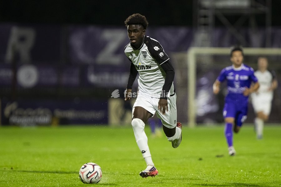 Eupen's Lorenzo Youndje pictured during a soccer match between Patro Eisden Maasmechelen and KAS Eupen, Sunday 13 September 2026 in Maasmechelen, on day 5 of the 2026-2027 'Challenger Pro League' second highest division of the Belgian championship