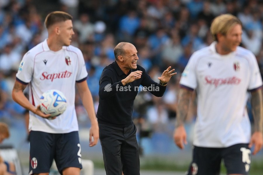 Massimiliano Allegri head coach of Napoli during the match of Serie A Enilive Football Match between Napoli vs Bologna at the Maradona Stadium on 13 September 2026 in Napoli, Bologna. Napoli-Bologna 1-1