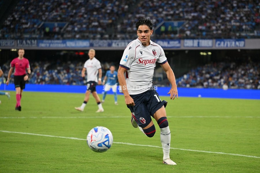 Marco Libra of Bologna seen in action during the match of Serie A Enilive Football Match between Napoli vs Bologna at the Maradona Stadium on 13 September 2026 in Napoli, Bologna. Napoli-Bologna 1-1