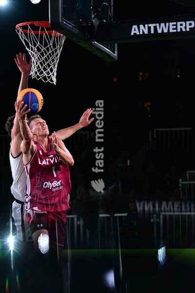 Nauris Miezis pictured during the final game of the 3x3 basketball between Netherlands and Latvia at the men's FIBA 3x3 Europe Cup, on Sunday 13 September 2026 in Antwerp