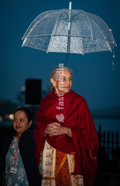 Ganga Aarti on the Thames Greenwich London UK