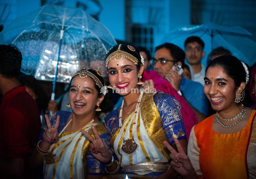 Ganga Aarti on the Thames Greenwich London UK
