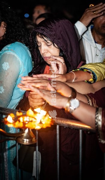 Ganga Aarti on the Thames Greenwich London UK