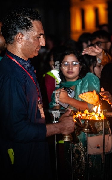 Ganga Aarti on the Thames Greenwich London UK