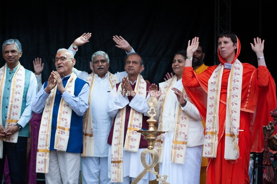 Ganga Aarti on the Thames Greenwich London UK