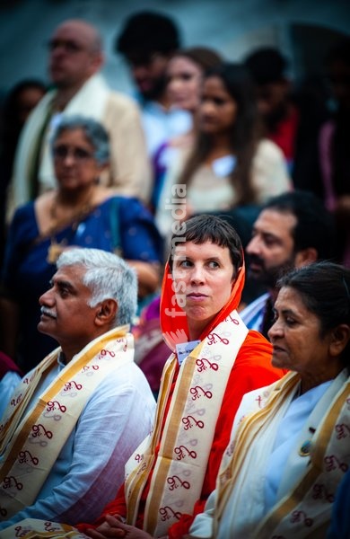 Ganga Aarti on the Thames Greenwich London UK