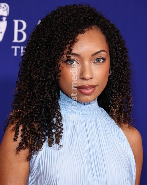 BEVERLY HILLS, LOS ANGELES, CALIFORNIA, USA - SEPTEMBER 13: Logan Browning arrives at the 2026 BAFTA (British Academy of Film and Television Arts) TV Tea Party presented by Delta Air Lines and Virgin Atlantic and sponsored by Maison Perrier held at The Maybourne Beverly Hills on September 13, 2026…