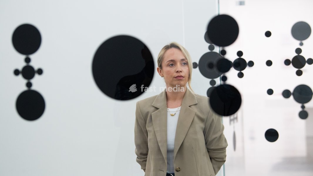 Staff members view 'Blind Signs' 2013 by Gabriel Orozco at a photocall for artist Gabriel Orozco's solo exhibition 'Chronotopic' at White Cube Bermondsey, London, England, UK on Monday 14 September, 2026