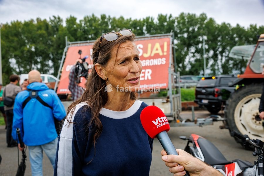 Elia's Valerie Dalozea pictured during a press visit as operator Elia started the first phase of work on the Ventilus project, Monday 14 September 2026 in Zuienkerke. Ventilus is the new high-voltage power line of Elia in West Flanders, to transport the electricity generated by the new offshore…