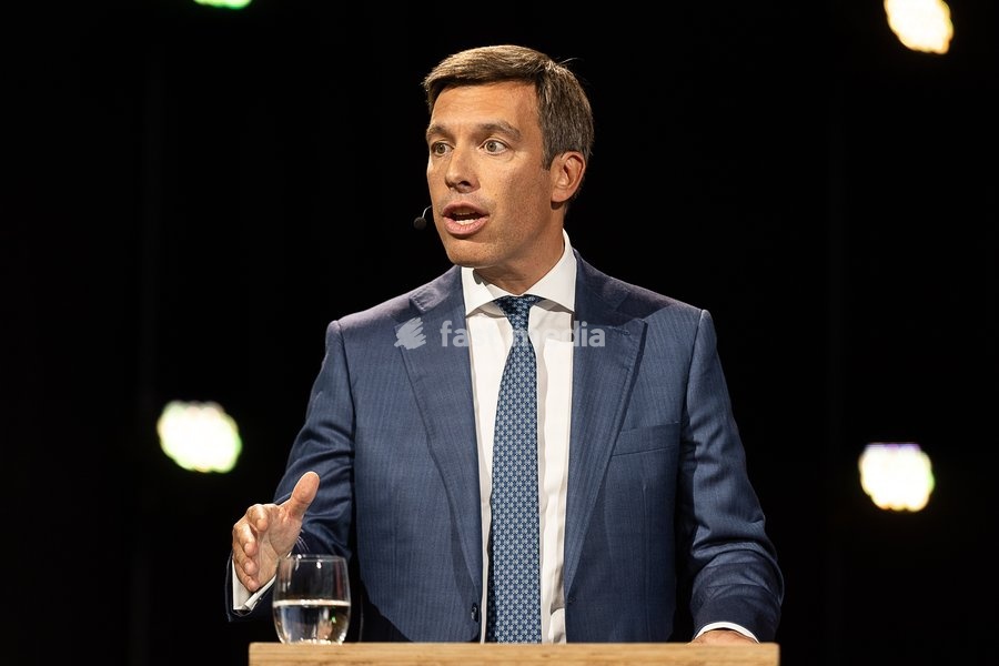 VOKA Managing Director Frank Beckx pictured during the 'Voka Rentree', the yearly kick-off of the political-economic autumn of Voka, Flanders' Chamber of Commerce and Industry, Monday 7 September 2026 at Brussels Airport in Zaventem