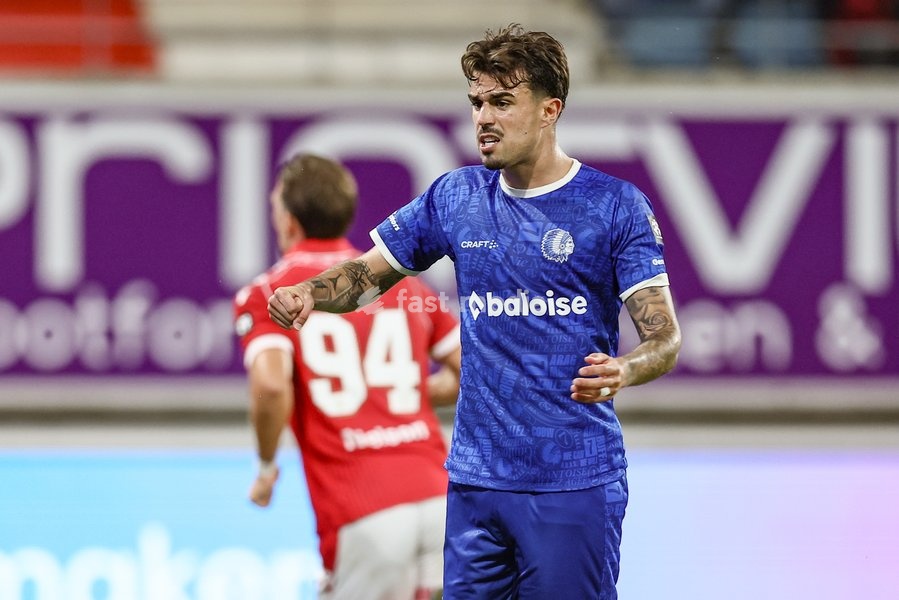 Gent's Tiago Araujo reacts during a soccer match between KAA Gent and Standard de Liege, Friday 18 September 2026 in Gent, on day 7 of the 2026-2027 'Jupiler Pro League' first division of the Belgian championship