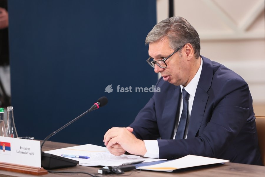 President of Serbia Aleksandar Vucic participates in the first plenary session of the Carpathian 8 Summit in Ivano-Frankivsk region, Ukraine, September 18, 2026. On this day, President of Ukraine Volodymyr Zelenskyy announced the launch of a new format - the Carpathian Eight (C8) - comprising…