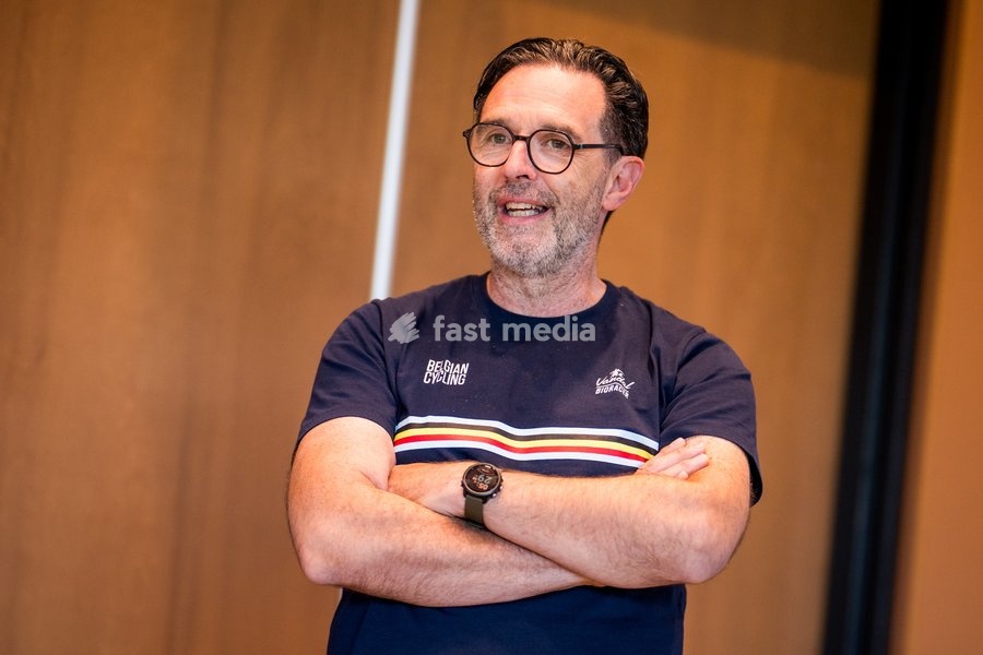 Coach of the Belgian national women's cycling team Ludwig Willems pictured during a press conference before the cycling World Championship, in Montreal, Canada, Friday 18 September 2026. The UCI road world championships are taking place from 20 to 27 September, in Montreal, Canada