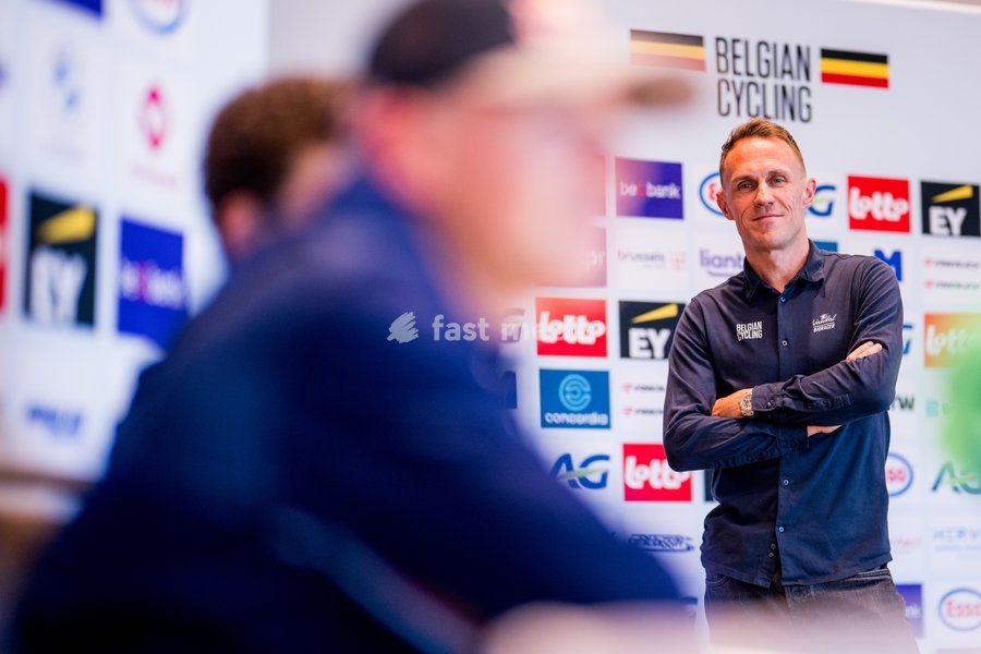 Coach of the Belgian national cycling team Serge Pauwels pictured during a press conference before the cycling World Championship, in Montreal, Canada, Friday 18 September 2026. The UCI road world championships are taking place from 20 to 27 September, in Montreal, Canada