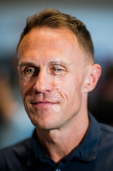 Coach of the Belgian national cycling team Serge Pauwels pictured during a press conference before the cycling World Championship, in Montreal, Canada, Friday 18 September 2026. The UCI road world championships are taking place from 20 to 27 September, in Montreal, Canada
