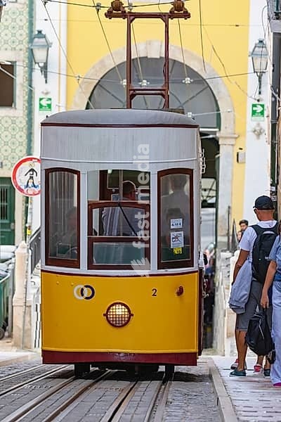 View of the Bica Funicular, Lisbon, Portugal