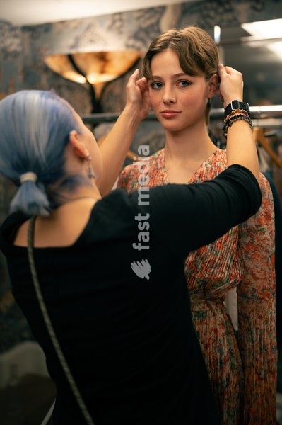 A model walks the runway at the Ginny Litscher Catwalk Show 2026 at The Haymarket Hotel on September 18, 2026 in London, England