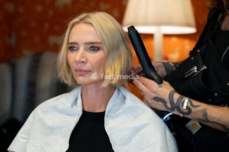 Jodie Kidd backstage at the Ginny Litscher Catwalk Show 2026 at The Haymarket Hotel on September 18, 2026 in London, England