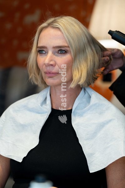 Jodie Kidd backstage at the Ginny Litscher Catwalk Show 2026 at The Haymarket Hotel on September 18, 2026 in London, England