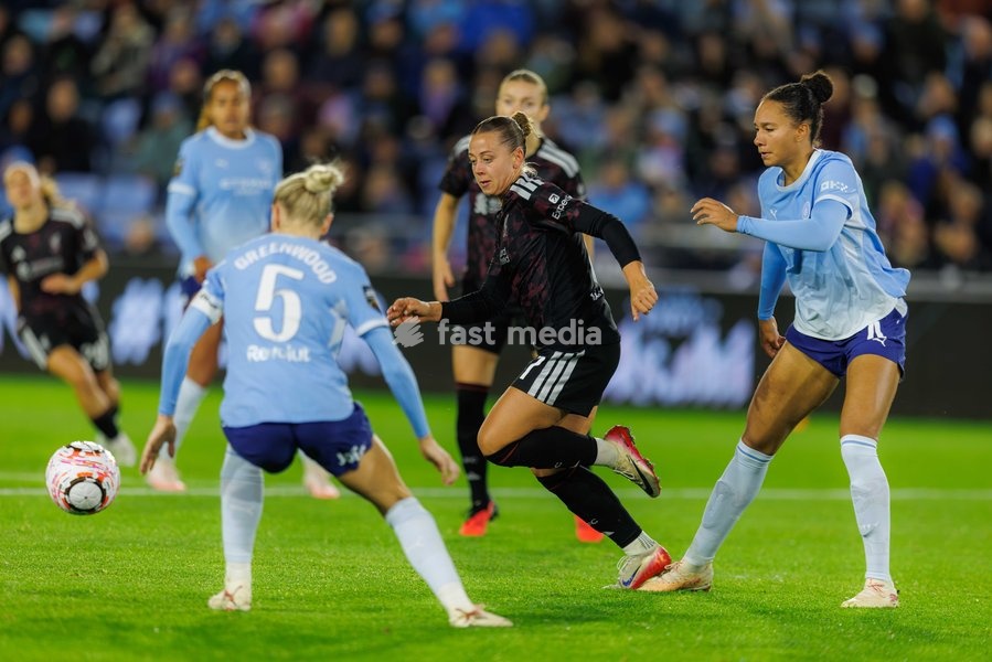 Cornelia Kapocs of Liverpool FC Women during the Women's Super League match between Manchester City Women and Liverpool FC Women at the Joie Stadium in Manchester, England on September 18, 2026