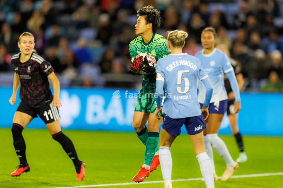 Ayaka Yamashita of Manchester City Women during the Women's Super League match between Manchester City Women and Liverpool FC Women at the Joie Stadium in Manchester, England on September 18, 2026