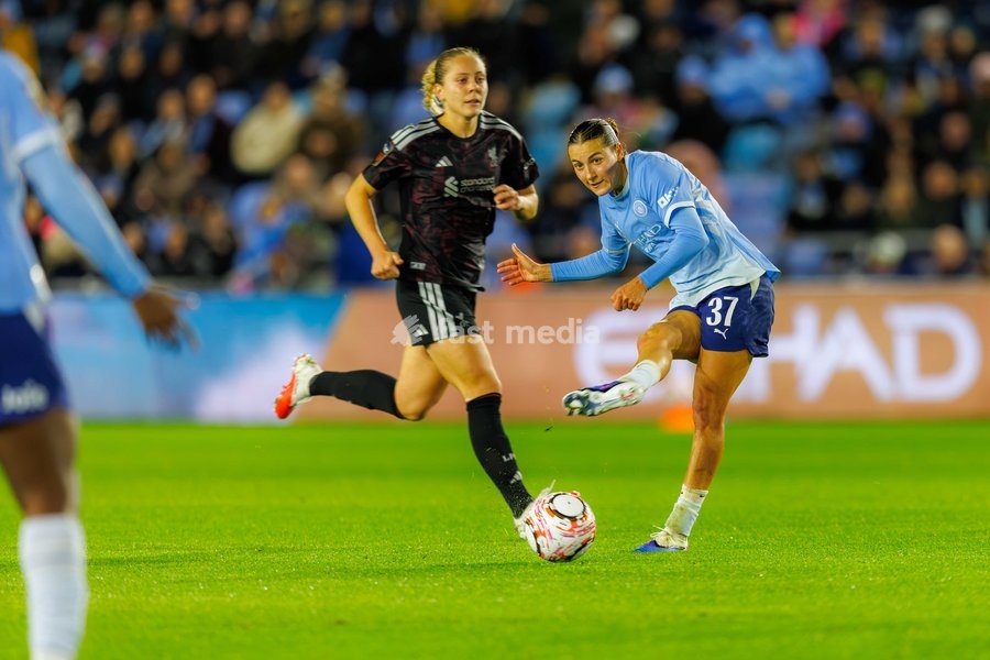 Carlotta Wamser of Manchester City Women during the Women's Super League match between Manchester City Women and Liverpool FC Women at the Joie Stadium in Manchester, England on September 18, 2026