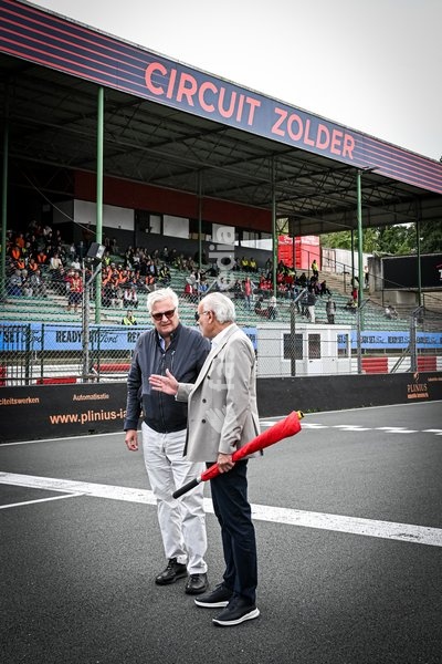 Prince Laurent of Belgium and Organiser Frans-Joseph Joosten pictured at the iLumen European Solar Challenge (iESC), the largest solar race in Europe, Saturday 19 September 2026, at the Circuit Zolder, in Heusden-Zolder. Some 20 university teams that have designed and built their own cars are…