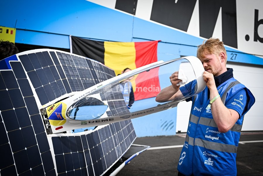 The Innoptus Solar Team pictured at the iLumen European Solar Challenge (iESC), the largest solar race in Europe, Saturday 19 September 2026, at the Circuit Zolder, in Heusden-Zolder. Some 20 university teams that have designed and built their own cars are participating in the 24-hour race