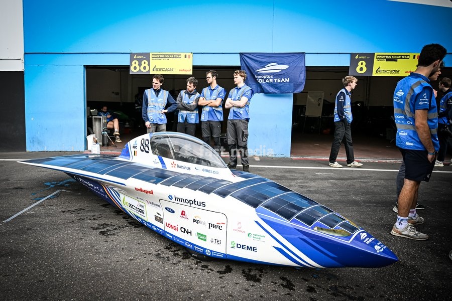 The Innoptus Solar Team pictured at the iLumen European Solar Challenge (iESC), the largest solar race in Europe, Saturday 19 September 2026, at the Circuit Zolder, in Heusden-Zolder. Some 20 university teams that have designed and built their own cars are participating in the 24-hour race